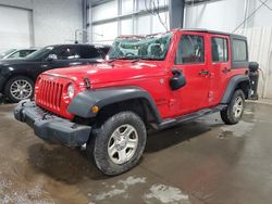 Jeep salvage cars for sale: 2015 Jeep Wrangler Unlimited Sport