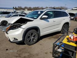 Salvage cars for sale at Pennsburg, PA auction: 2016 Toyota Highlander XLE