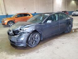 Salvage cars for sale at Woodhaven, MI auction: 2022 Tesla Model 3