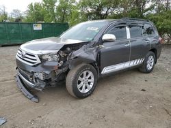 Salvage cars for sale from Copart Baltimore, MD: 2011 Toyota Highlander Base