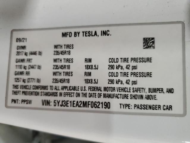 2021 Tesla Model 3