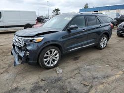 Salvage cars for sale from Copart Woodhaven, MI: 2022 Ford Explorer Platinum