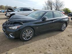 Salvage cars for sale from Copart Baltimore, MD: 2018 Infiniti Q50 Luxe