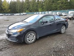 Salvage cars for sale from Copart Graham, WA: 2015 Honda Civic LX