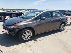 Salvage cars for sale from Copart Grand Prairie, TX: 2012 Honda Civic EX