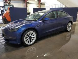 Salvage cars for sale at Ellwood City, PA auction: 2022 Tesla Model 3