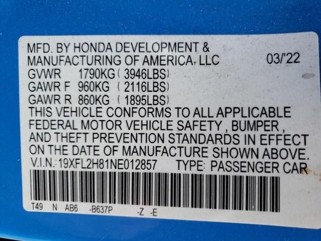 2022 Honda Civic Sport