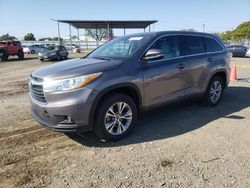 Salvage cars for sale from Copart San Diego, CA: 2016 Toyota Highlander LE