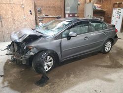 Vehiculos salvage en venta de Copart Ebensburg, PA: 2012 Honda Civic LX