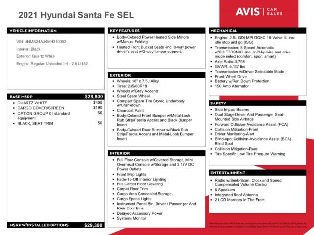 2021 Hyundai Santa FE SEL