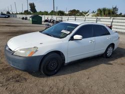 Salvage cars for sale from Copart Miami, FL: 2003 Honda Accord LX