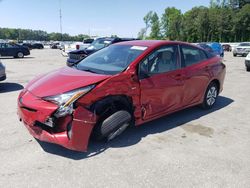 Salvage cars for sale at Dunn, NC auction: 2018 Toyota Prius