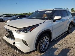 Salvage cars for sale at Houston, TX auction: 2022 Toyota Highlander Platinum