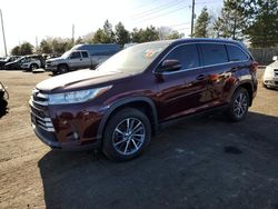 Toyota Highlander salvage cars for sale: 2019 Toyota Highlander SE