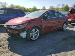 Salvage cars for sale from Copart Grantville, PA: 2017 Chevrolet Cruze Premier
