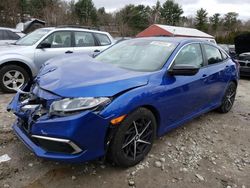 Salvage cars for sale at Mendon, MA auction: 2019 Honda Civic LX