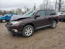Salvage cars for sale from Copart Central Square, NY: 2012 Toyota Highlander Base