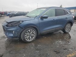 Salvage cars for sale at Woodhaven, MI auction: 2020 Ford Escape Titanium