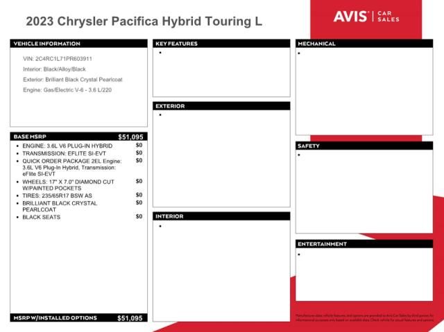 2023 Chrysler Pacifica Hybrid Touring L