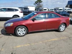 Pontiac salvage cars for sale: 2008 Pontiac G6 Value Leader