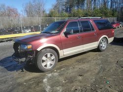Salvage cars for sale at Waldorf, MD auction: 2010 Ford Expedition EL Eddie Bauer