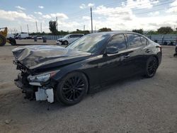 Salvage cars for sale at Miami, FL auction: 2018 Infiniti Q50 Luxe