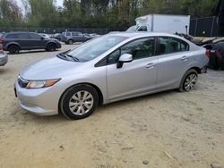 Salvage cars for sale from Copart Waldorf, MD: 2012 Honda Civic LX