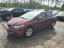 Salvage cars for sale at Harleyville, SC auction: 2013 Honda Civic LX