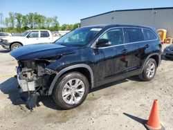 Salvage cars for sale at Spartanburg, SC auction: 2015 Toyota Highlander LE