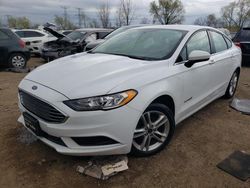 Salvage cars for sale at Elgin, IL auction: 2018 Ford Fusion SE Hybrid