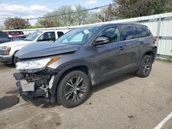 Salvage cars for sale at Moraine, OH auction: 2019 Toyota Highlander LE