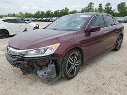 Salvage cars for sale at Houston, TX auction: 2016 Honda Accord Sport