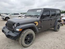 Salvage cars for sale at Houston, TX auction: 2021 Jeep Wrangler Unlimited Sport