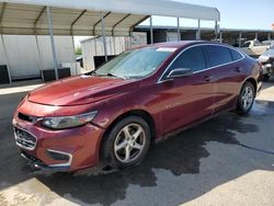 Salvage cars for sale from Copart Fresno, CA: 2016 Chevrolet Malibu LS