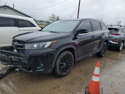 Salvage cars for sale at Pekin, IL auction: 2019 Toyota Highlander SE