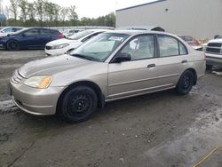 Salvage cars for sale from Copart Spartanburg, SC: 2001 Honda Civic LX