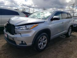 Salvage cars for sale at Elgin, IL auction: 2016 Toyota Highlander LE