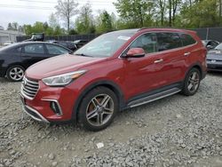 Salvage cars for sale from Copart Waldorf, MD: 2017 Hyundai Santa FE SE Ultimate