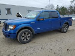 Salvage cars for sale from Copart Lyman, ME: 2012 Ford F150 Supercrew