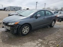 Vehiculos salvage en venta de Copart Chicago Heights, IL: 2012 Honda Civic LX