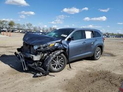 Salvage cars for sale at Pekin, IL auction: 2019 Toyota Highlander SE