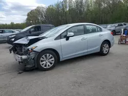 Salvage cars for sale from Copart Glassboro, NJ: 2012 Honda Civic LX