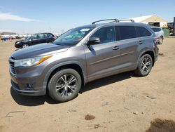 Toyota Highlander Vehiculos salvage en venta: 2016 Toyota Highlander XLE