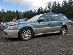 Salvage cars for sale from Copart Graham, WA: 2001 Subaru Legacy Outback