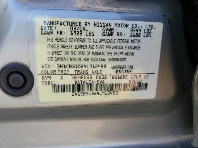 2004 Nissan Sentra 1.8