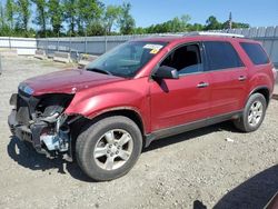 Salvage cars for sale at Spartanburg, SC auction: 2012 GMC Acadia SLE
