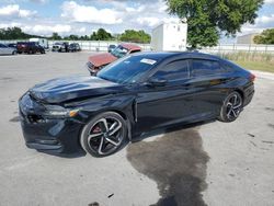 Honda Accord Sport salvage cars for sale: 2018 Honda Accord Sport