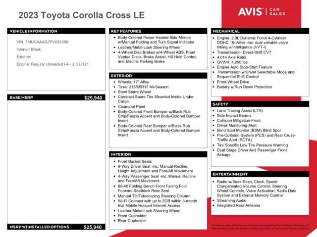 2023 Toyota Corolla Cross LE