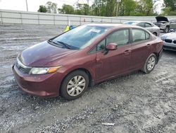 Salvage cars for sale at Gastonia, NC auction: 2012 Honda Civic LX