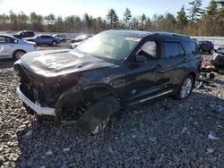 Salvage cars for sale at Windham, ME auction: 2022 Ford Explorer King Ranch